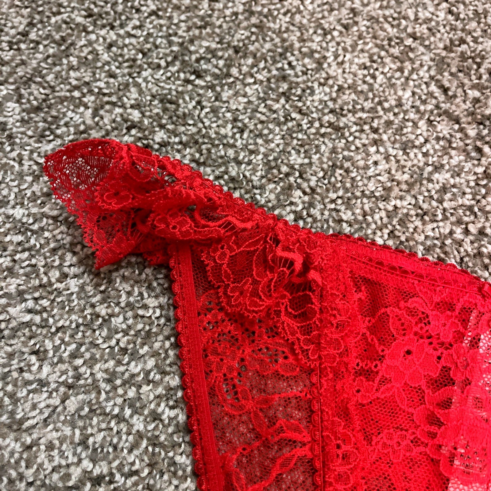 Victoria’s Secret NWT Small Red Lace Ruffle Bikini Panties Sexy Cheeky High Hip