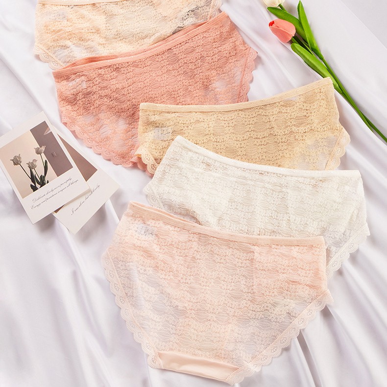 3 Pack Lot Sexy Womens Lace Satin Panties Underwear See Through Lingeries Briefs