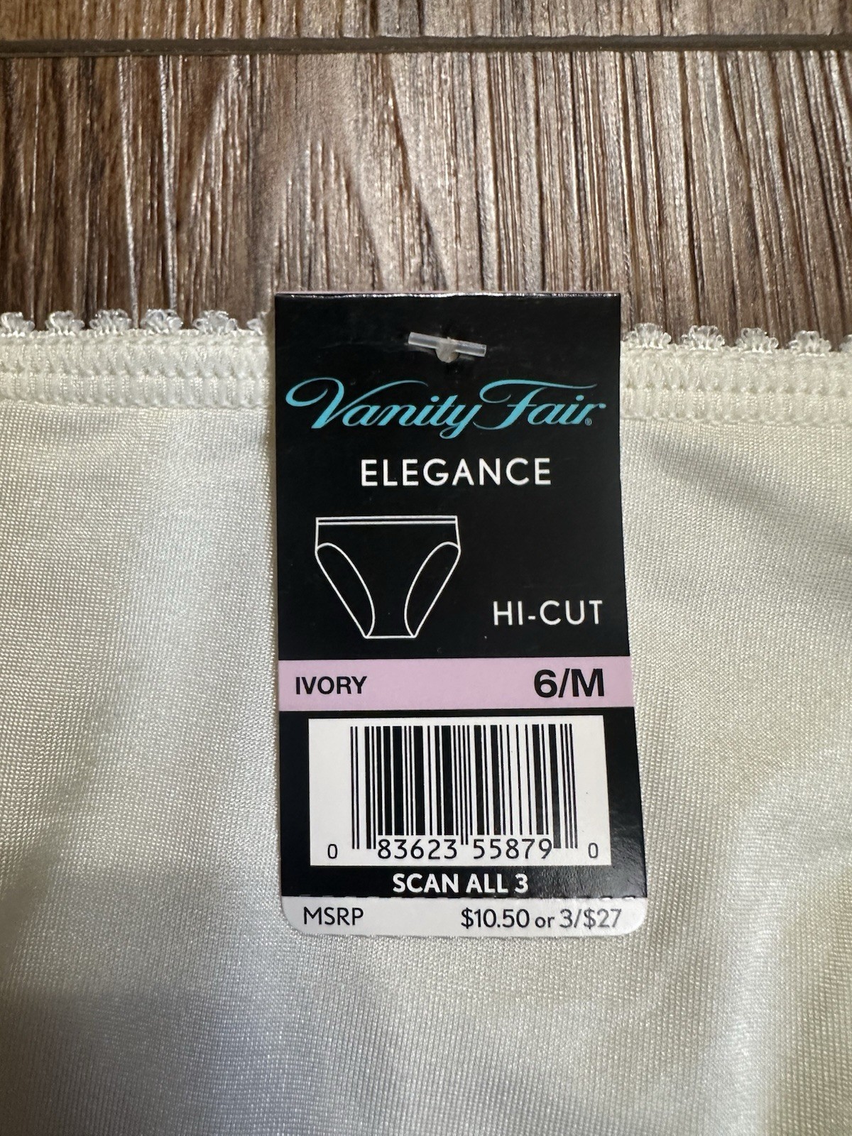 DEAD STOCK RARE! NWT Vanity Fair Elegance Hi-Cut 13174 Size 6 SO SILKY LUXURIOUS