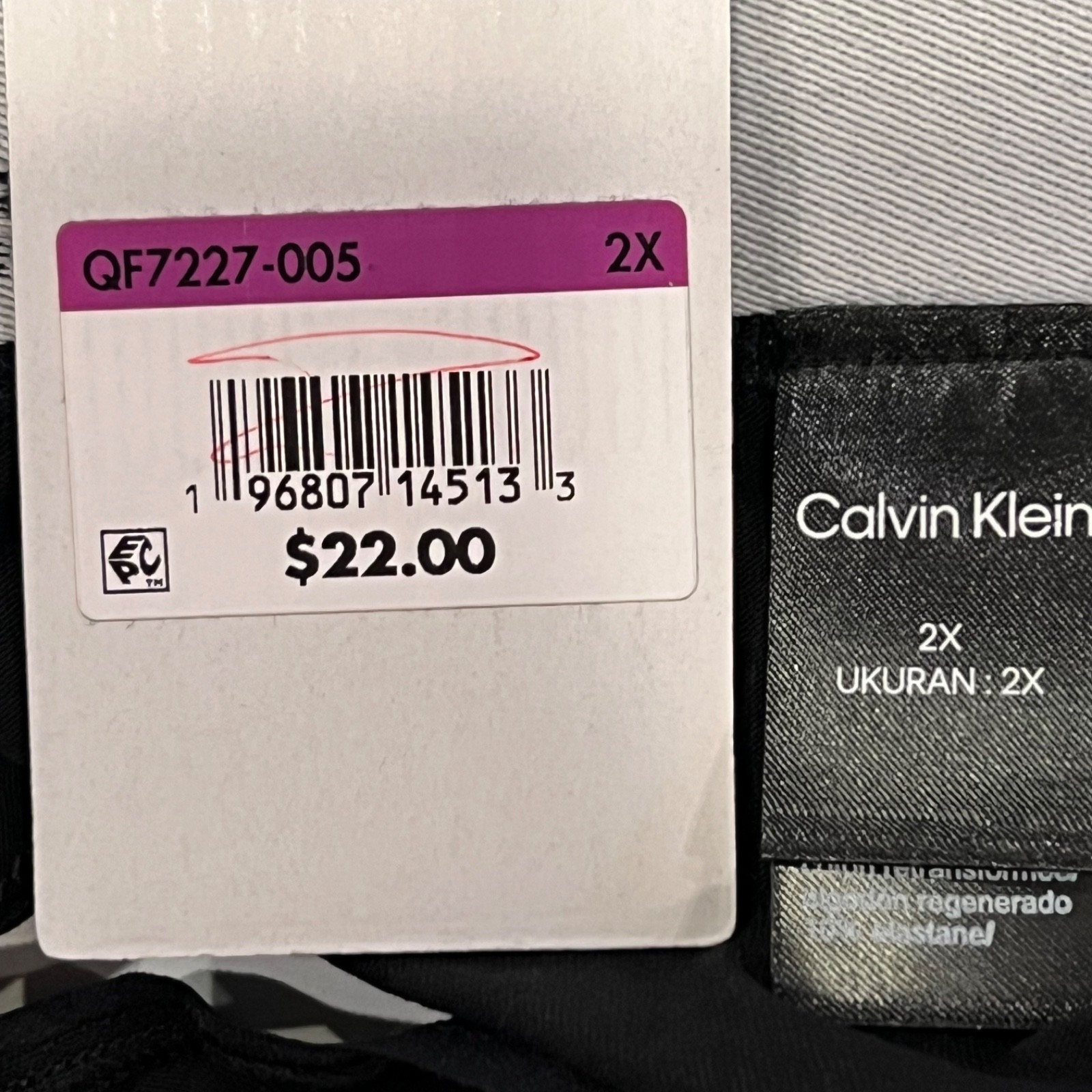 NWT CALVIN KLEIN Thong Sz 1X-2X-3X Black Logo Cotton Jersey #1