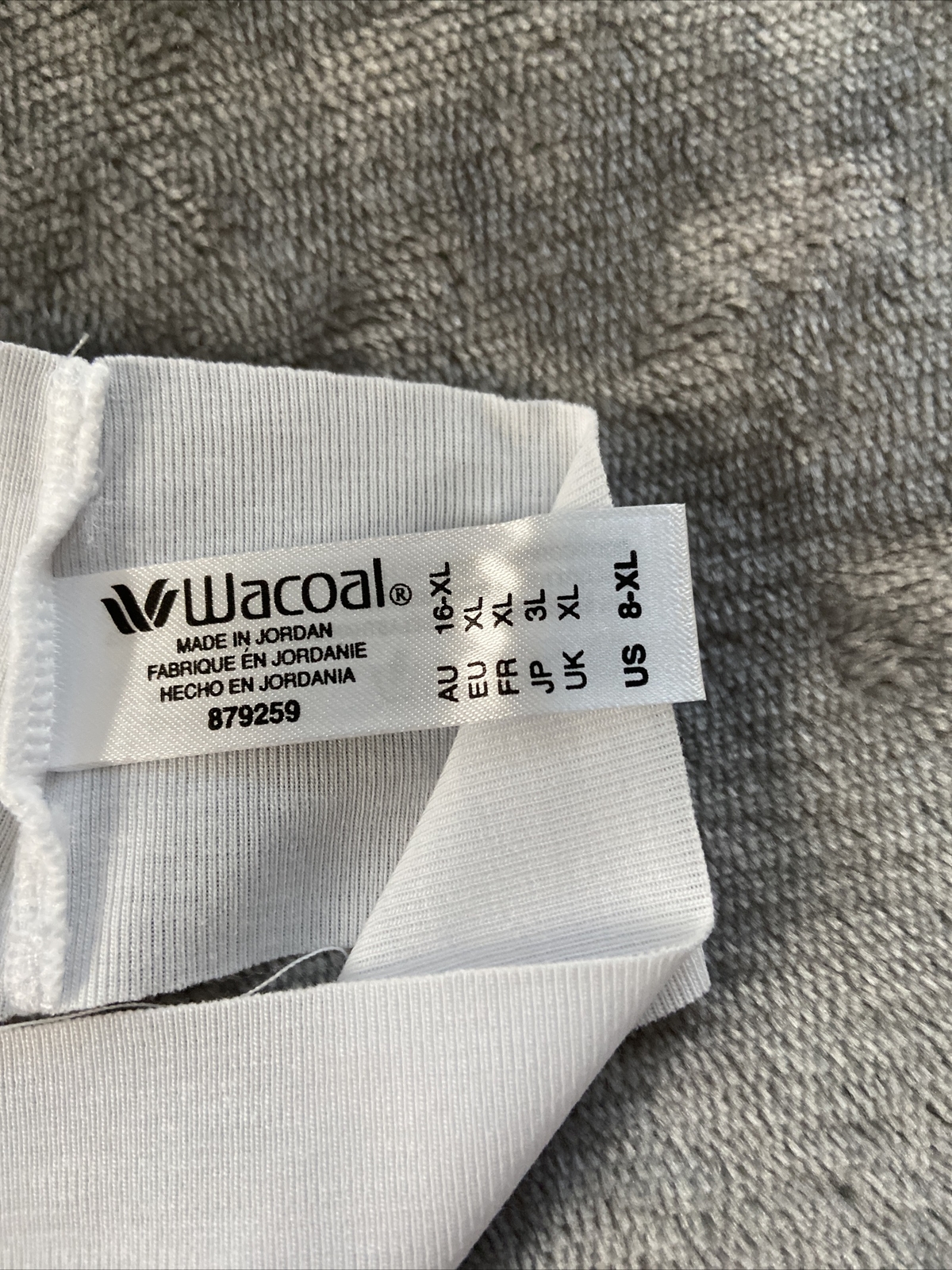 Wacoal White Ribbed Clean-Cut Thong 879259 XL