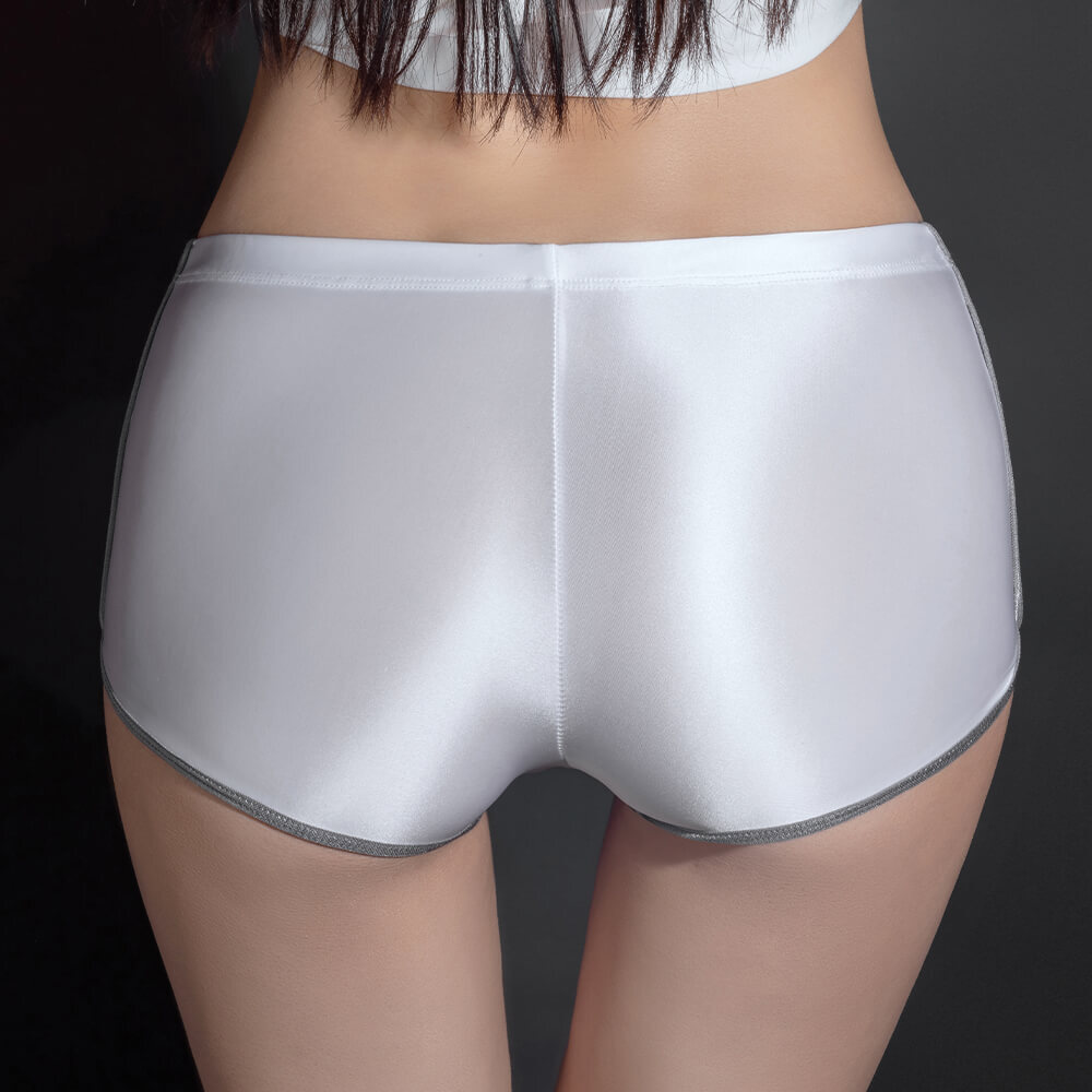 Womens Shiny Wetlook Boyshorts Boxer Briefs Panties Yoga Sports Shorts Underwear