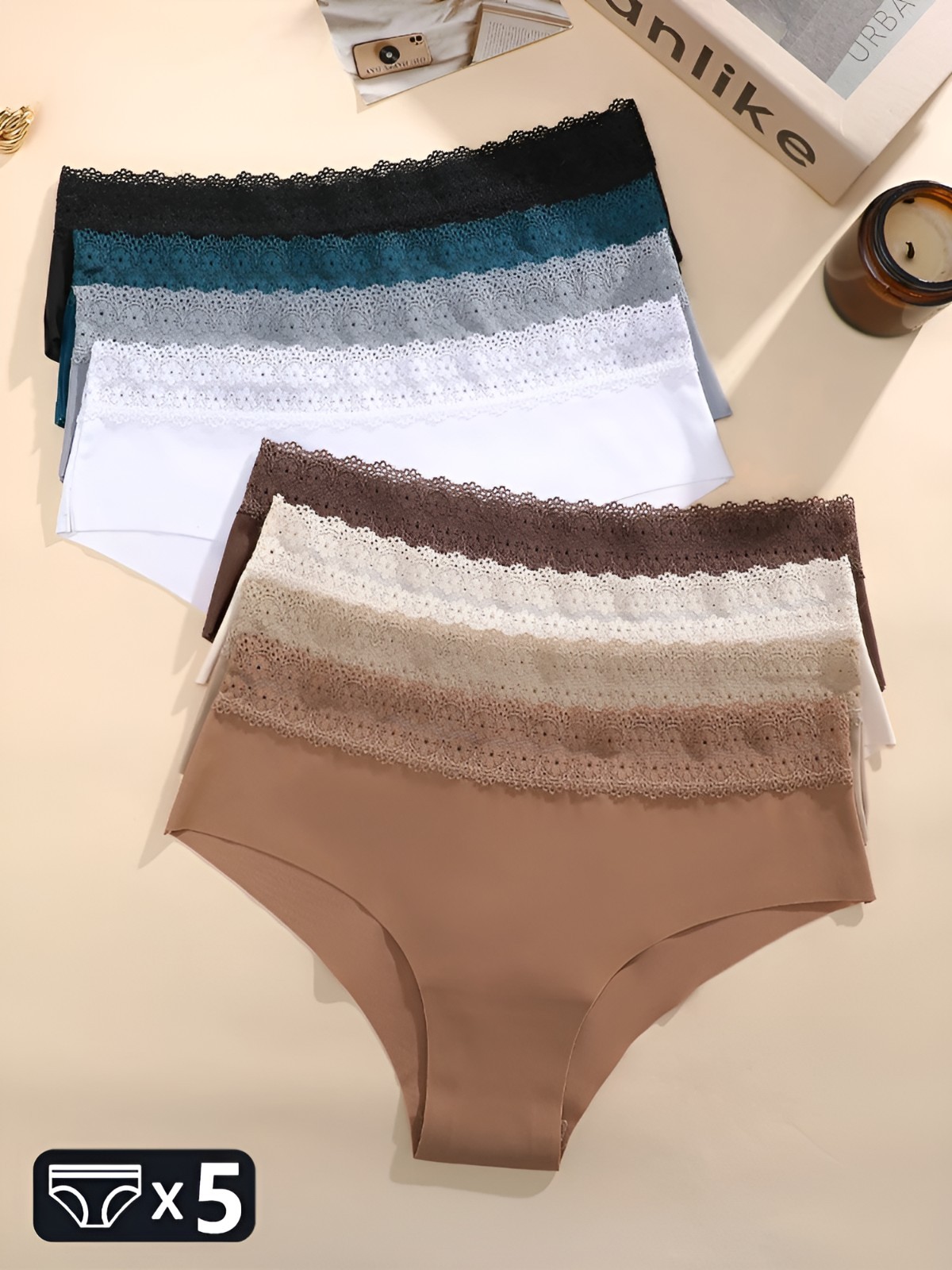 Bragas sin costuras mujer 5 pack – tiro bajo cómodo | Women seamless panties