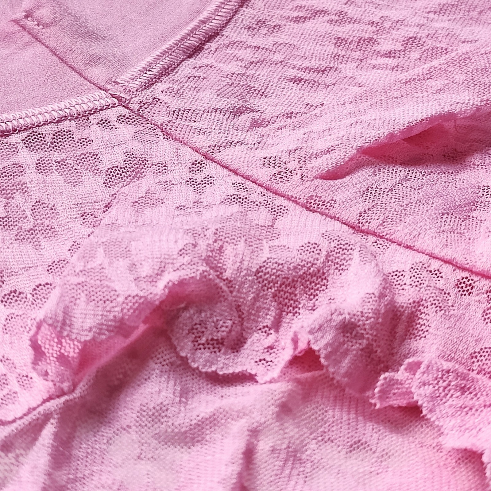 PINK Victoria’s Secret No-Show Floral Lace Hiphugger Panty Fuchsia Pink S/M/XL