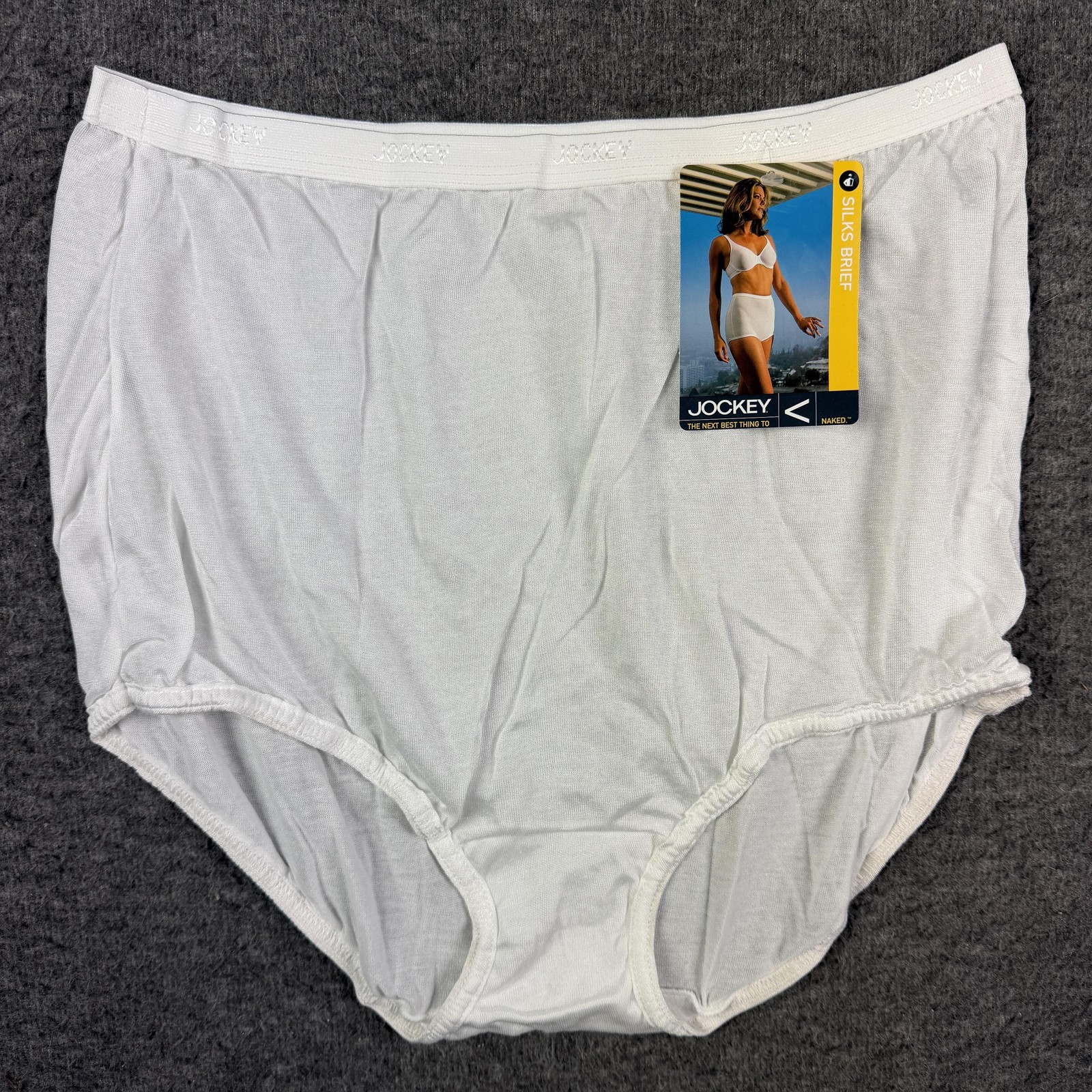 Vintage Jockey Silks Brief Panties Womens Size 7 White High Waist Cotton Nylon