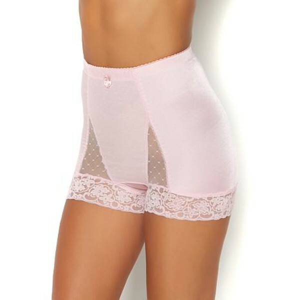 Rhonda Shear Flamingo Pink Mesh Dot Pin-Up Retro High Waist Panties New