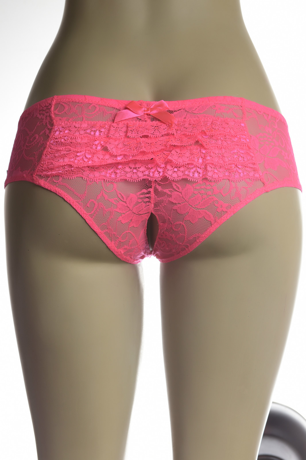Lace Boy Shorts Crotchless Back Ruffles Regular & Plus S M L 1X/2X 3X/4X 9294