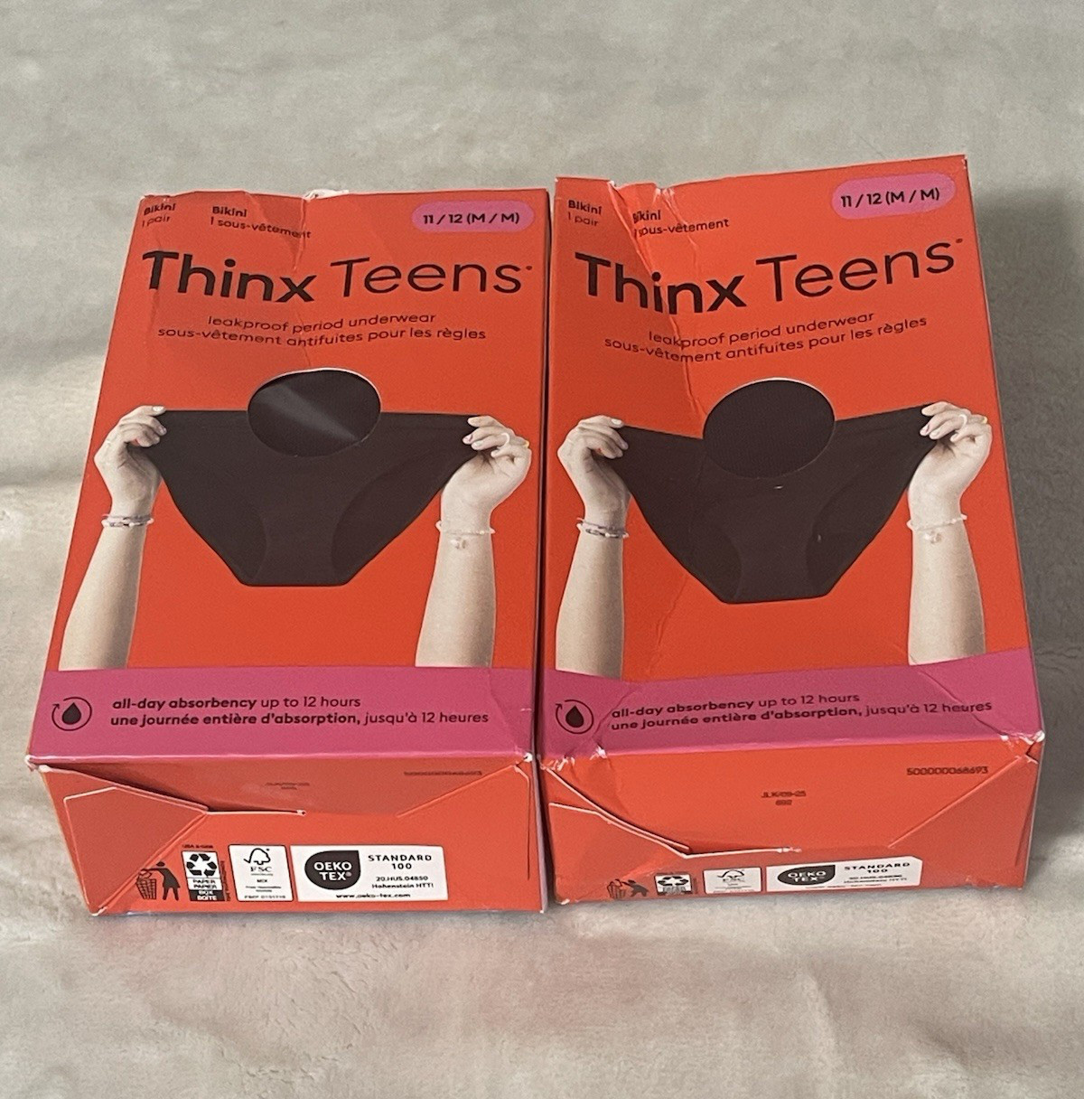 NEW Thinx Teens Bikini 2 Pk Leakproof Women’s Medium Period Underwear Black