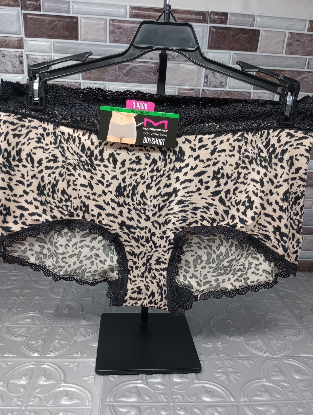 NEW 3 Pair Maidenform Everyday Luxe BOYSHORT Panties L/7 Multi-Color DM3TBS A1FV