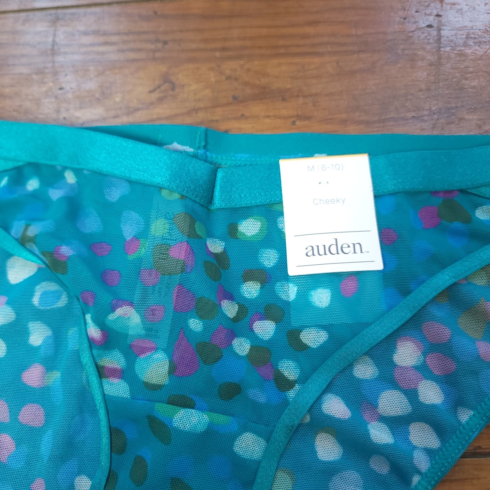 (4) Auden Womens Medium (8-10) Nylon Mesh Cheeky Underwear Target M Blue Green