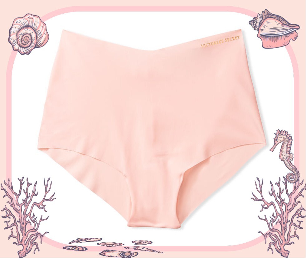 XL Pure Shell Pink NO SHOW Edges Victorias Secret High Waist Midi Brief Pantie