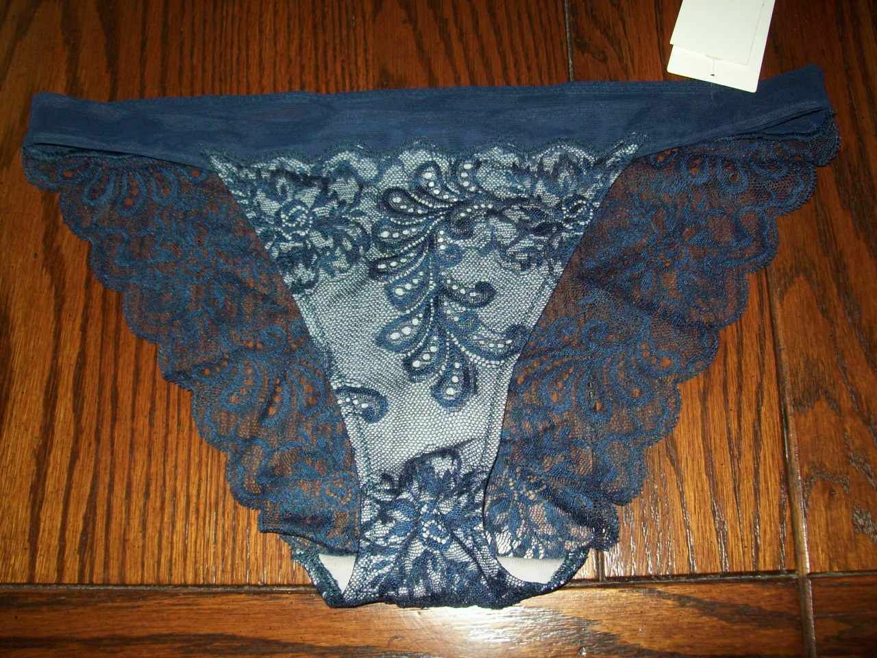 NWT LE MYSTERE SOPHIA LACE BIKINI PANTIES NYLON SPANDEX 735 TWLIGHT 401 L