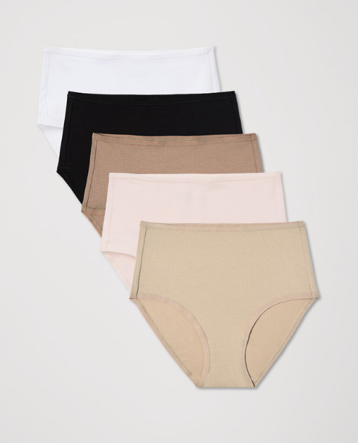 NEW PACT Organic Everyday High Rise Brief 5-Pack, Core Edit (NWT)