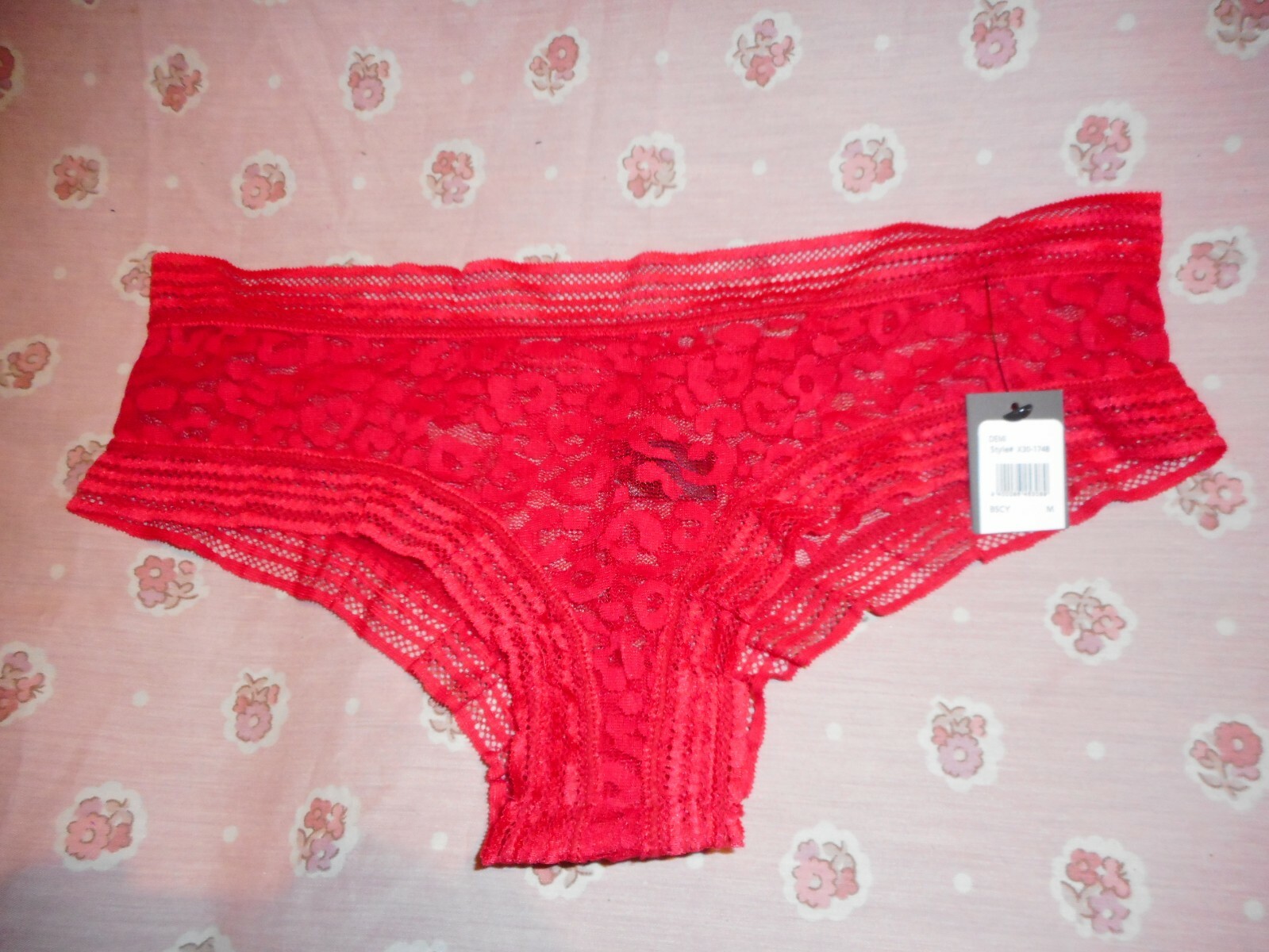 Frederick’s Of Hollywood Red Demi Leopard Panty Sizes Medum & Large