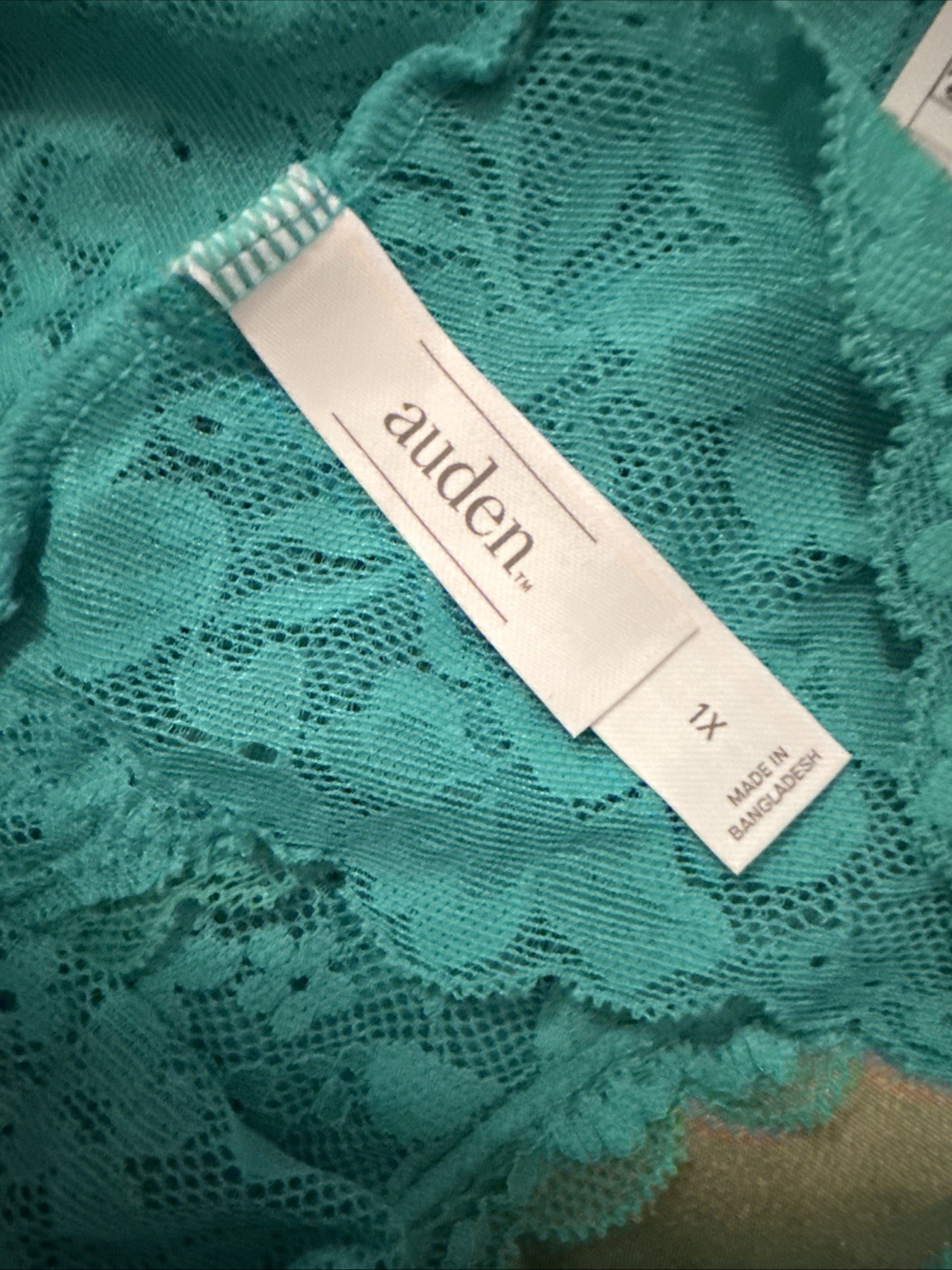 NWT 5 Pack Auden Lacy Stretchy Thong Style Panties Green Size 1X (18)