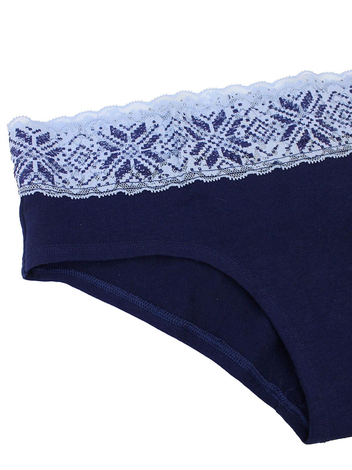 La Senza Navy Contrast Lace Trim Hiphugger Knickers/Briefs – Sizes S to XL