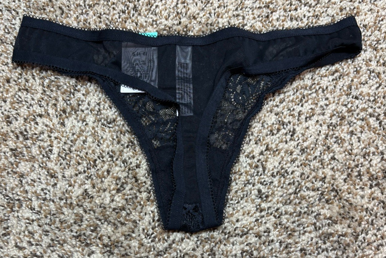Auden Black Lace Thong. Size: S (4-6). NEW!