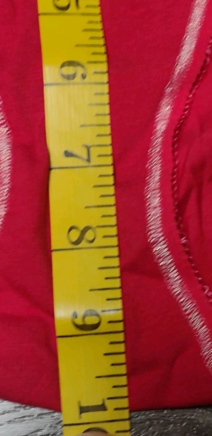 NWT Victoria’s Secret Panty Lg Bikini 95% Cotton Red Picot Metallic Thread 2010