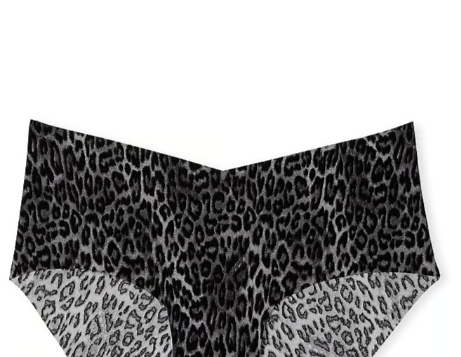XXL NOIR Black Grey Leopard NO SHOW Smooth Victorias Secret Hiphugger Pantie