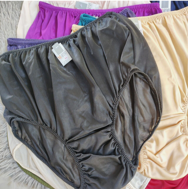 Granny Panties Underwear Nylon Silky Soft Brief Panty Size Plus Waist -48 ” x12