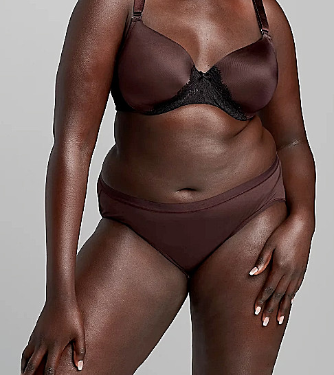 Lane Bryant Cacique Plus 22/24 No-Show Panty Hipster Dark Chocolate Nude*