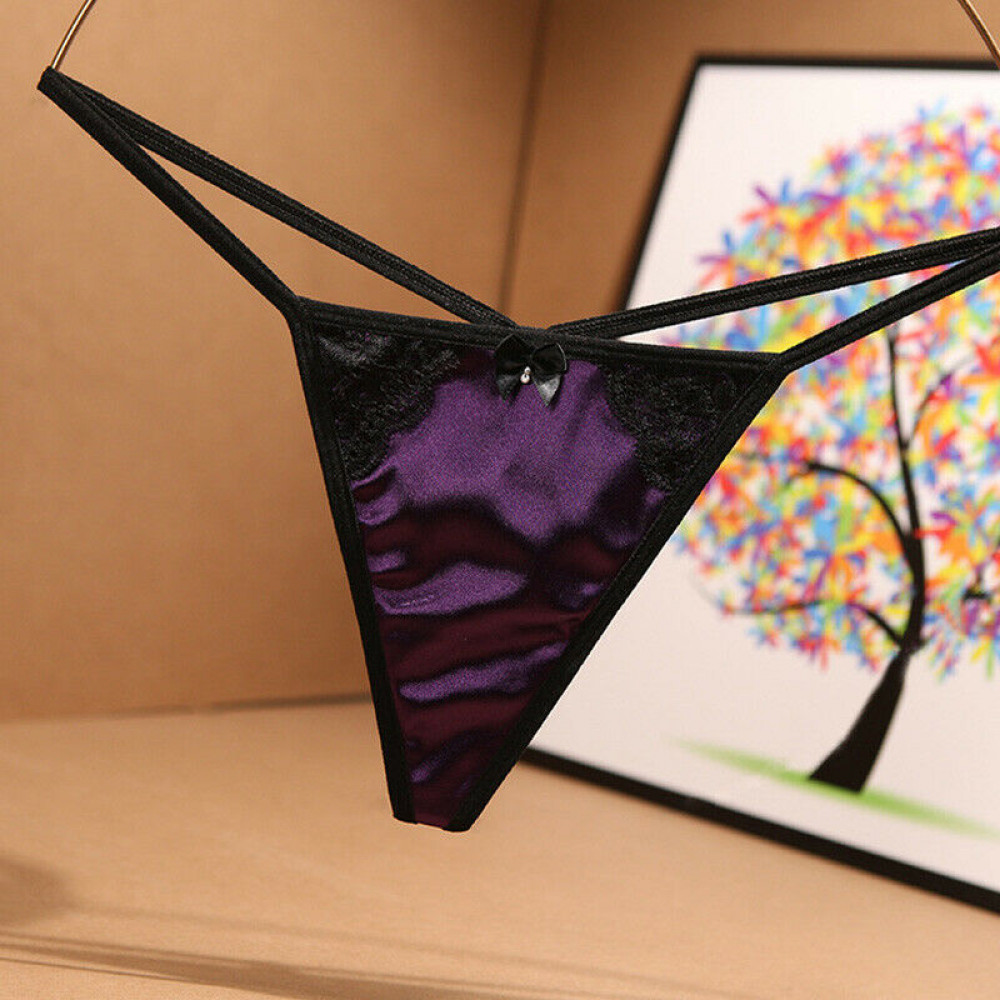Women Sexy Lingerie Lace Satin Underwear G-string Thongs Panties Knickers Briefs