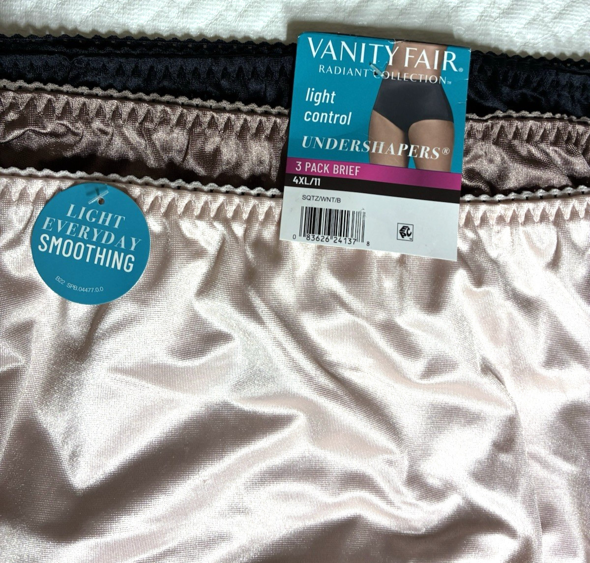NWT 3-Pack VANITY FAIR Radiant Women’s 4XL Brief Undershapers Light Control