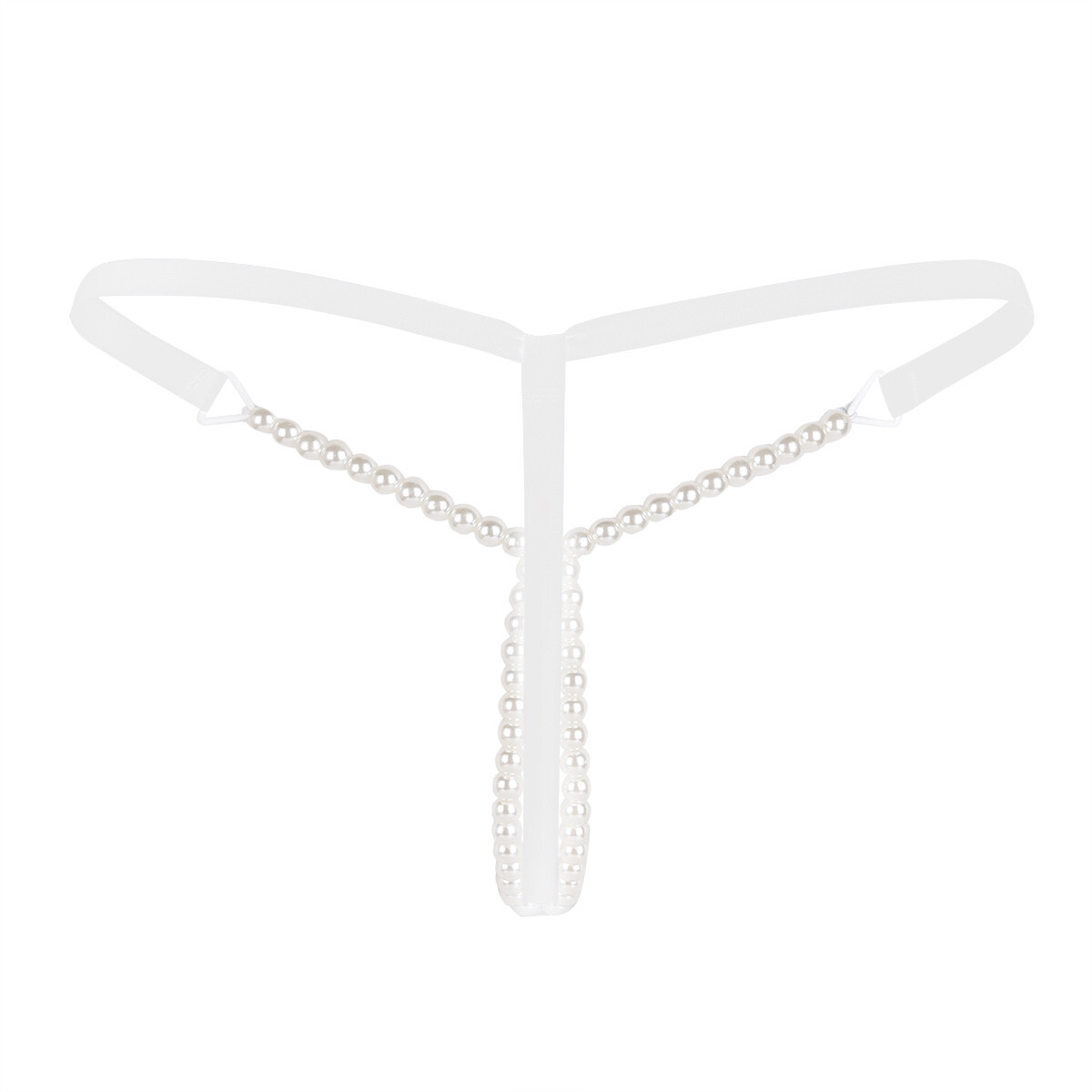 Fashion Women Sexy Underwear Cutout Pendant Pearl Beads Embellished G-String