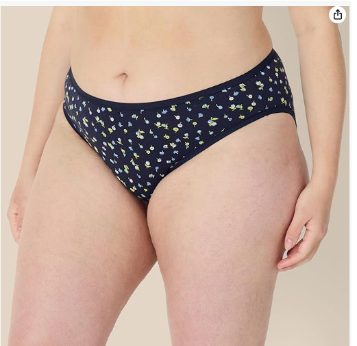 6-Pack Women’s Cotton Bikini Brief Underwear Size 6 (XL) Multicolor
