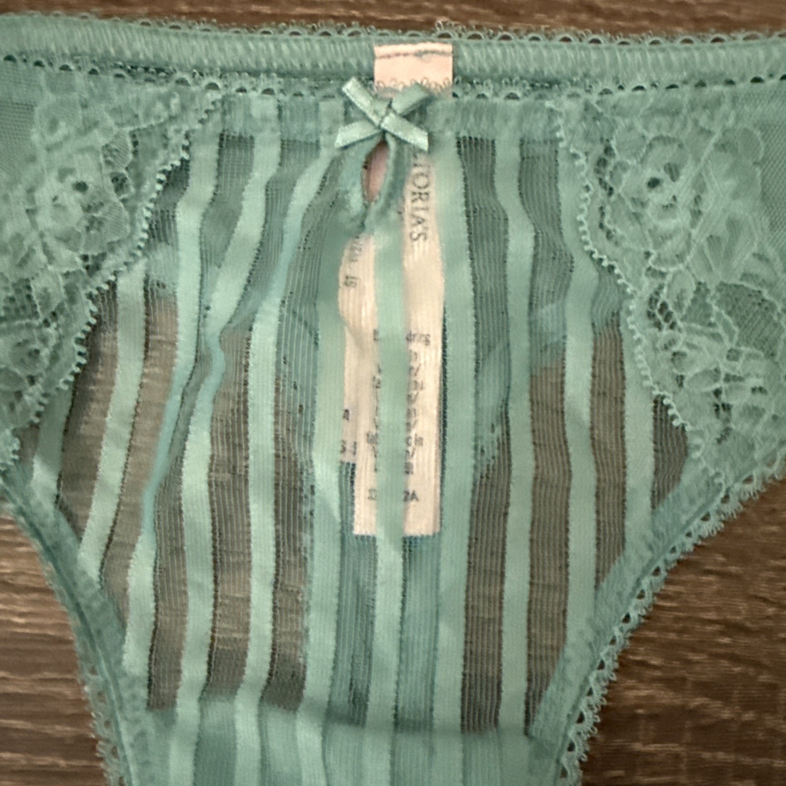 Victoria’s Secret Medium, Teal Blue, Sheer Mesh Thong Panties