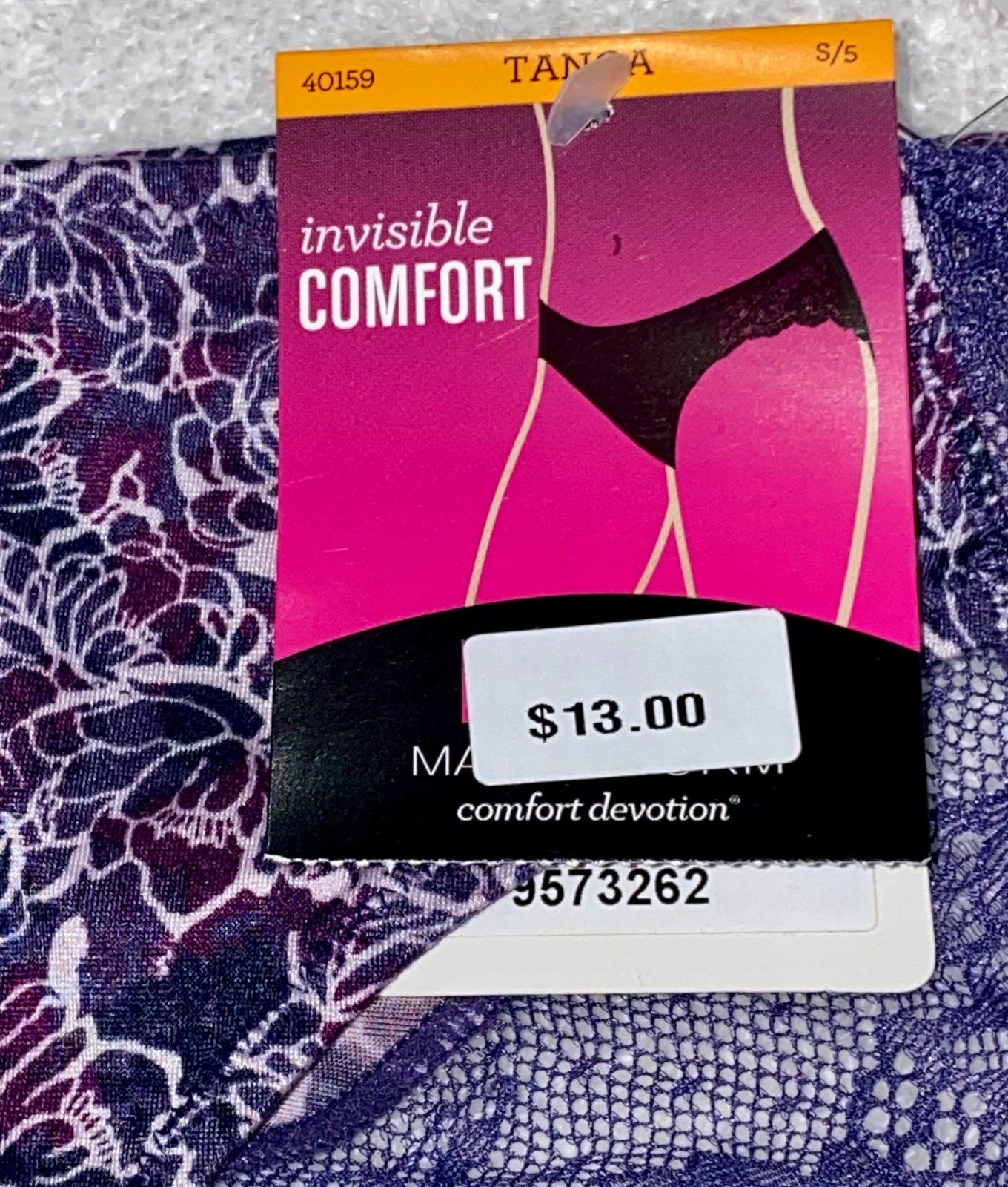 MAIDENFORM Comfort Devotion Batik Blossom Lace Back Tanga Panty Womens S 5 L XL