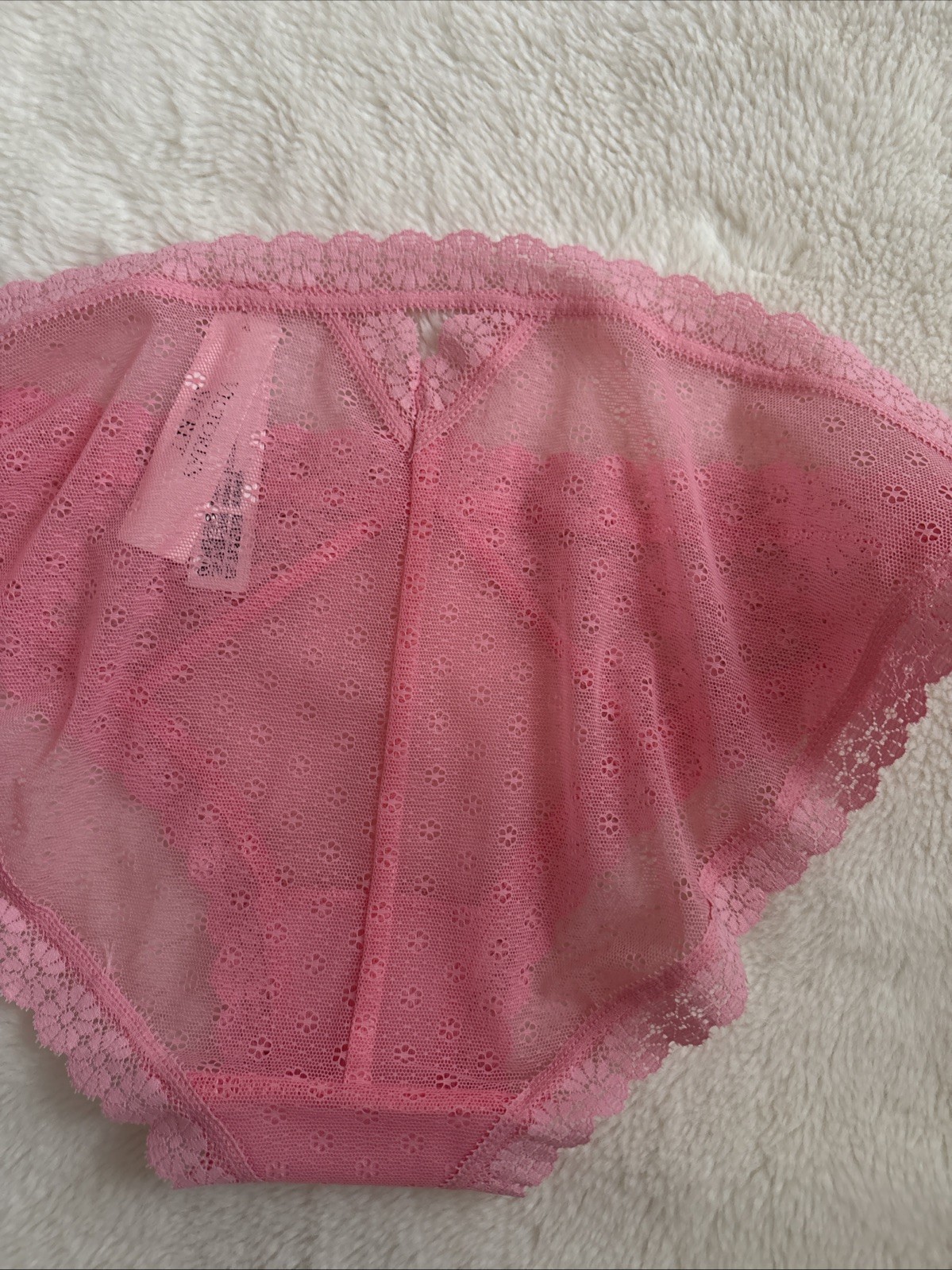 Victoria’s Secret Panties Bikini Panty Daisy Lace Crochet Coral Cut Out Small S
