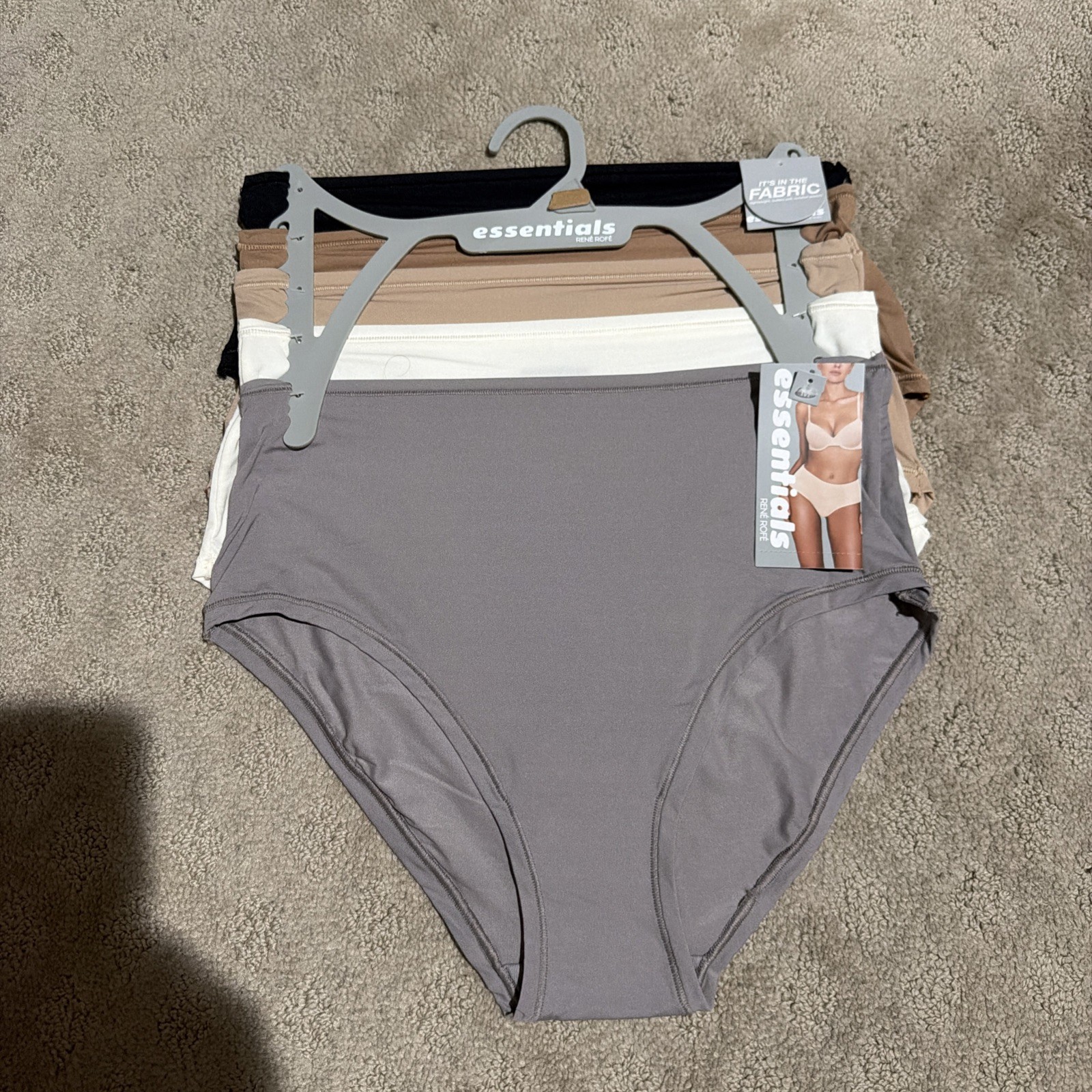Essentials By Rene Rofe 5pk Flexible Fit Hi-Briefs Panties. Sz M. NWT!