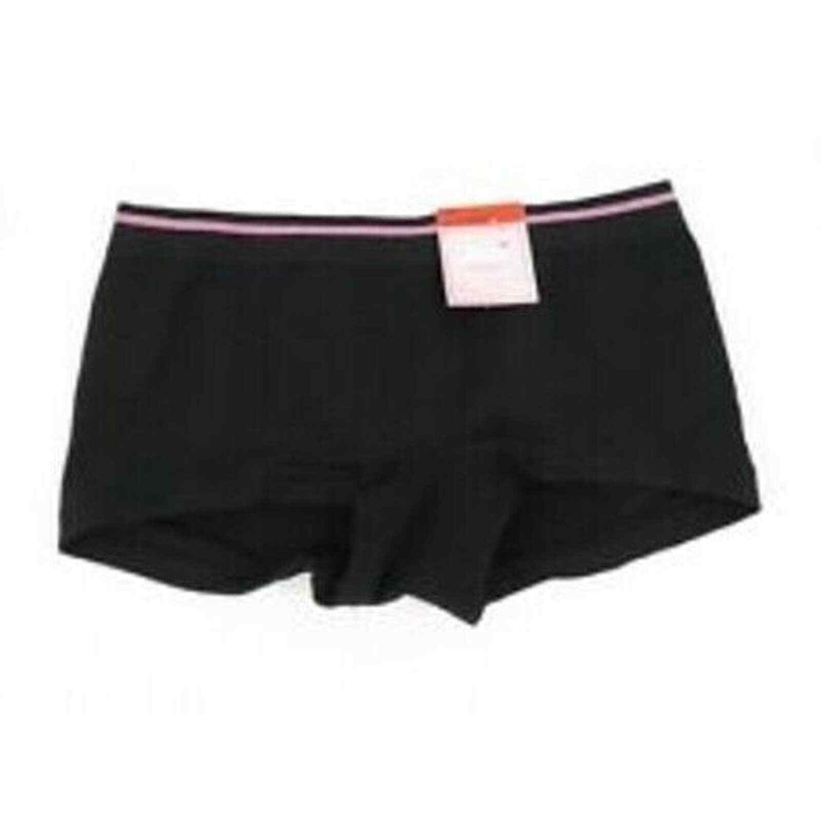 Womens Jenni Jennifer Moore Seamless Boyshort Black/Pink Panty Sz XSmall