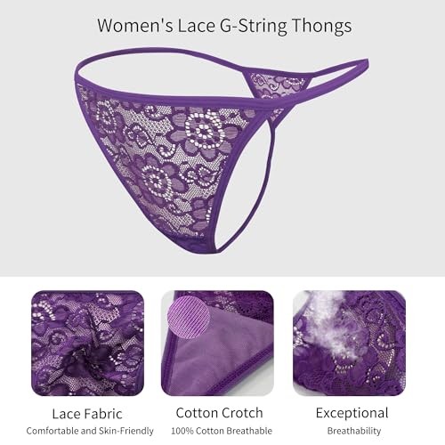 Lace G-String Thongs for Women Seamless Sexy Cotton X-Small F47-1803-10pcs