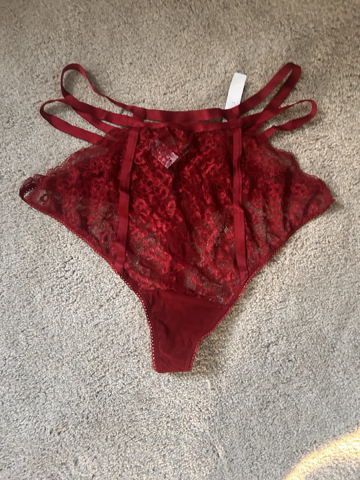 NEW Torrid Overt Strappy Mesh High Waist Panty Red Sz 2 Thong Back