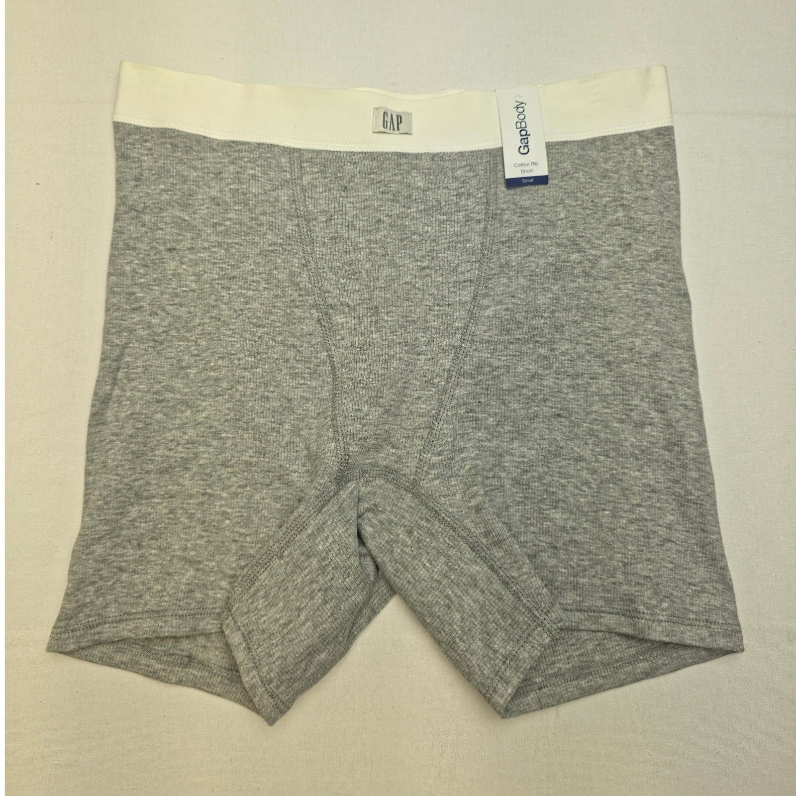 Gap Women Cotton Rib Slip Short Gray Small Ribbed Elastic Waistband High-Waist
