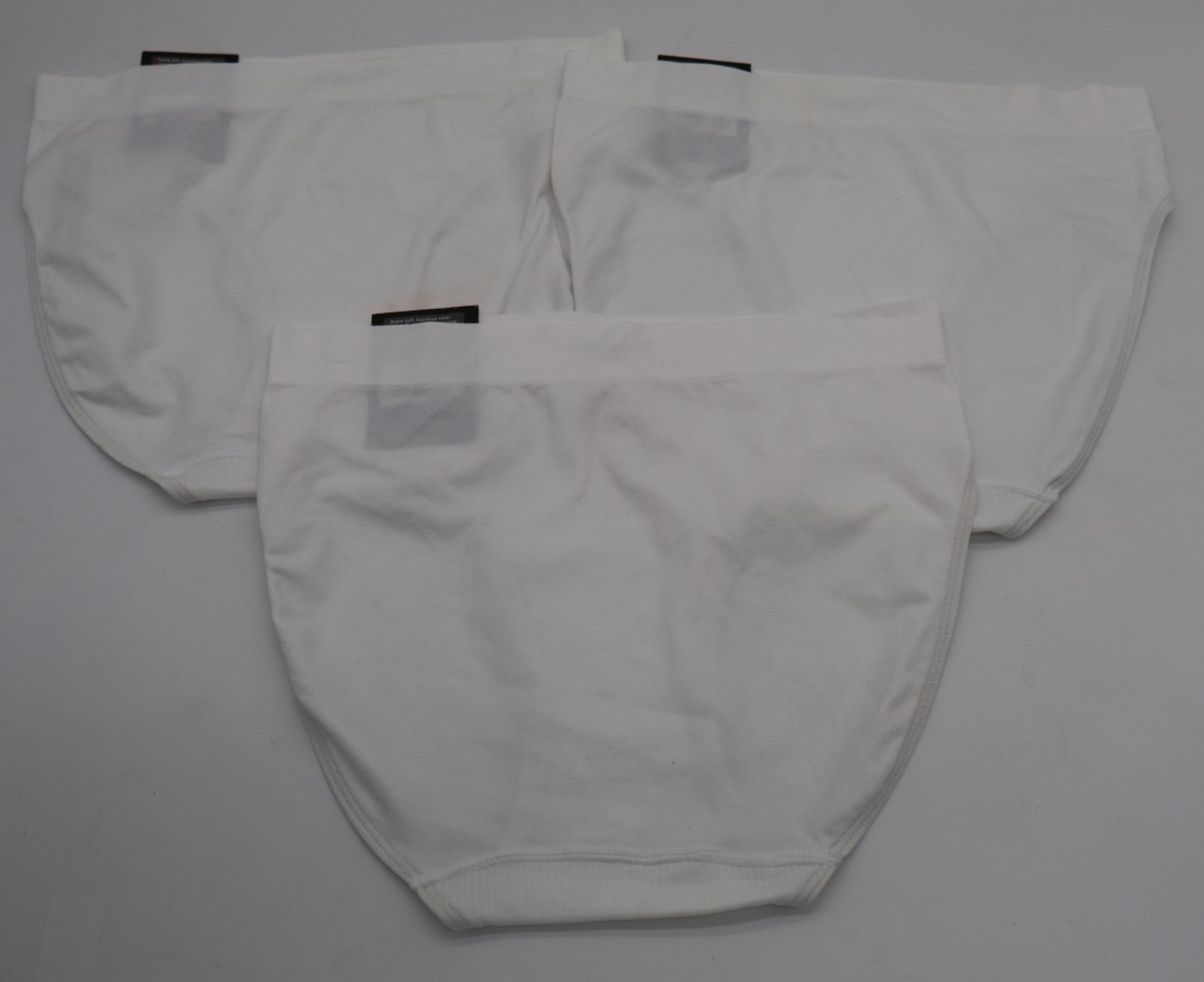 BALI One Smooth U Hi Cut Brief Panty Large / 7 Panties Underwear Lot of 3 White