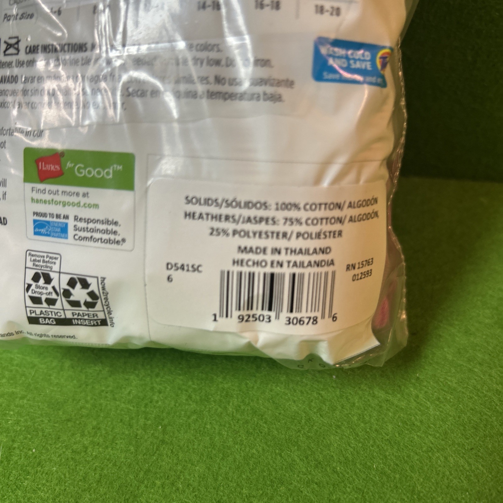 Hanes Breathable Cotton 5 Ct Tagless Hipsters Size 6 Medium Underwear Women