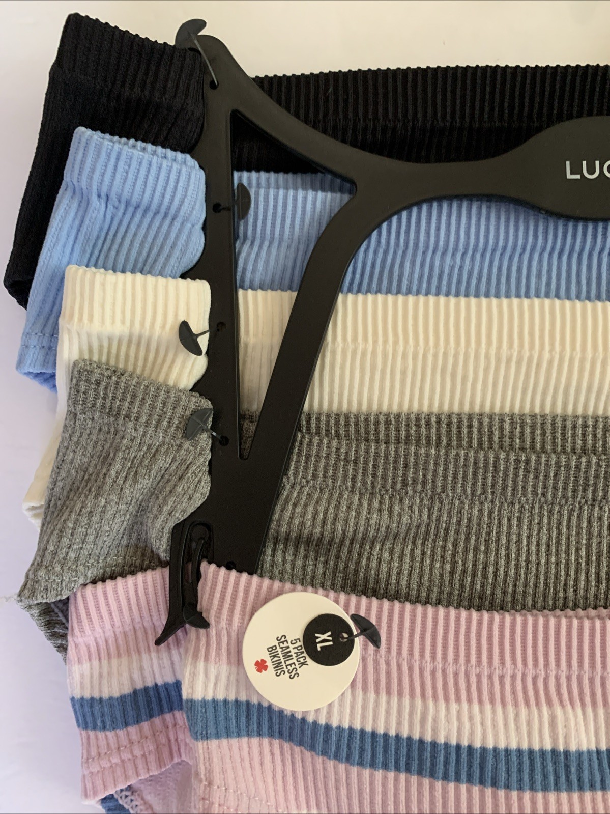Lucky Brand Lot Of 5 Underwear Panties XL New NWT Black White Blue Gray Striped
