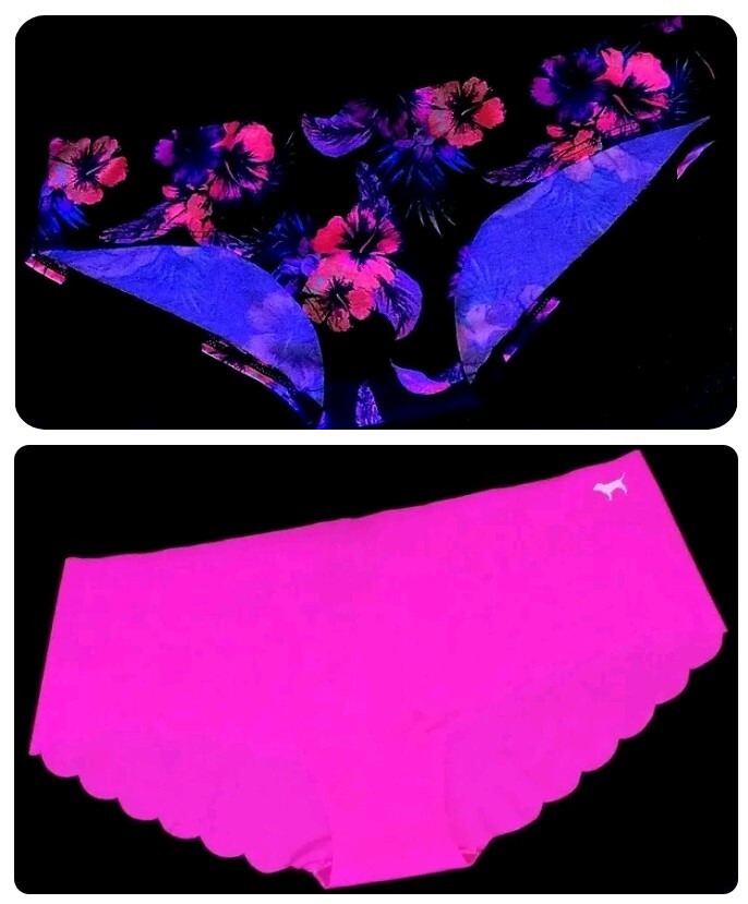 Victoria’s Secret PINK LOT OF 2 Neon Rainbow Logo Butterfly S M L XL XXL Panties