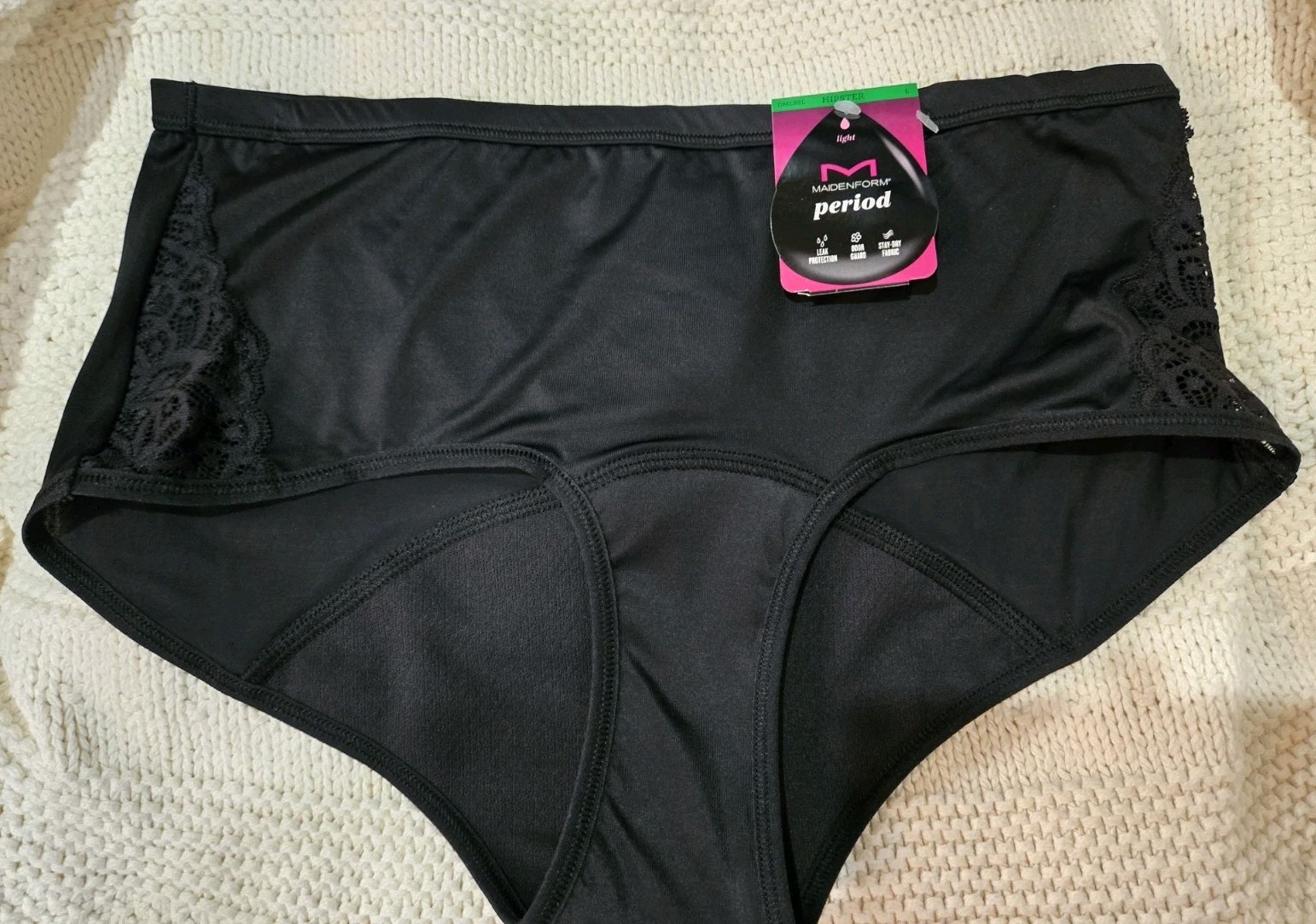 MAIDENFORM PERIOD HIPSTER / SIZE 7 /LARGE/ MSRP $16.00 nwt
