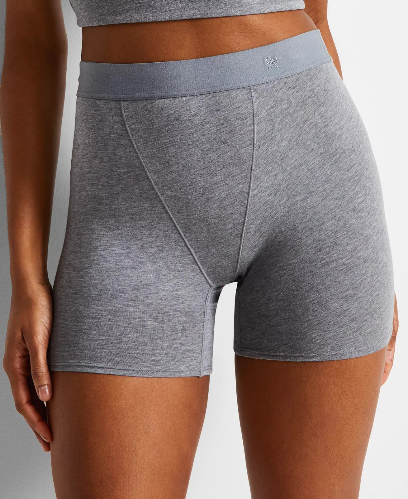 State of Day Women’s Cotton Blend Boyshort Underwear – Pewter Heather, L, NWT