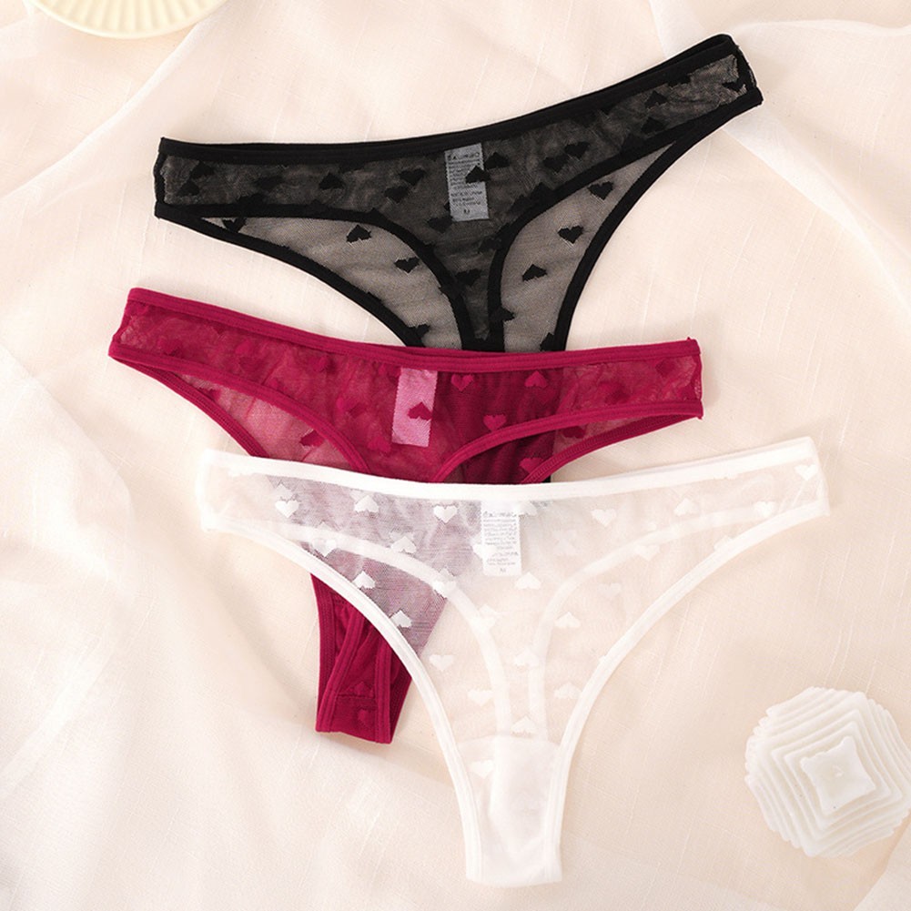 Men’s Heart Shape Print Underpants Polyester Regular Length Moderate Stretch