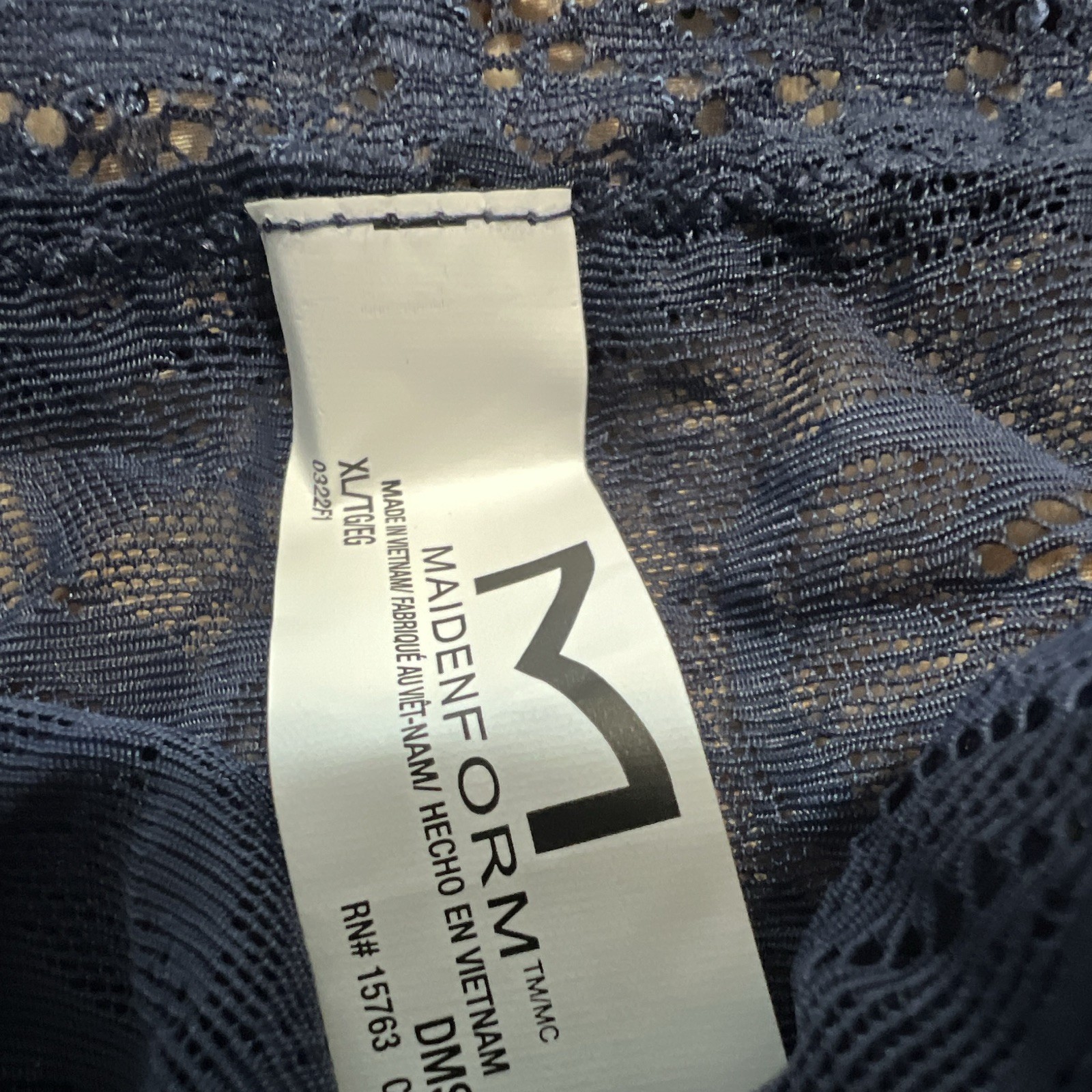 Maidenform Blue Floral Lace Sheer Stretch Brief Panties, Women’s XL