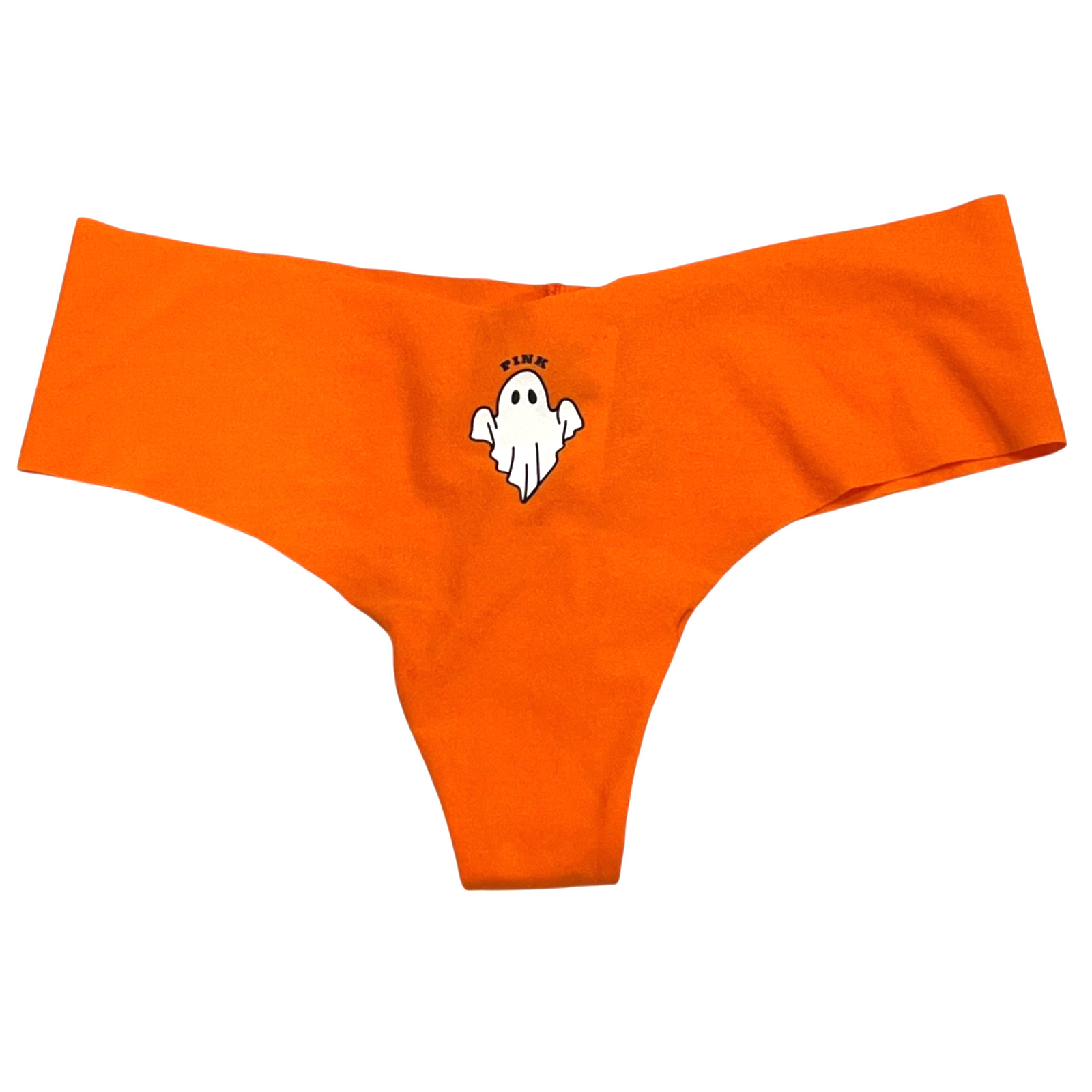 NWT VICTORIA’S SECRET PINK No Show Thong Pantie Sz XS-M-L-XL Orange Ghosts