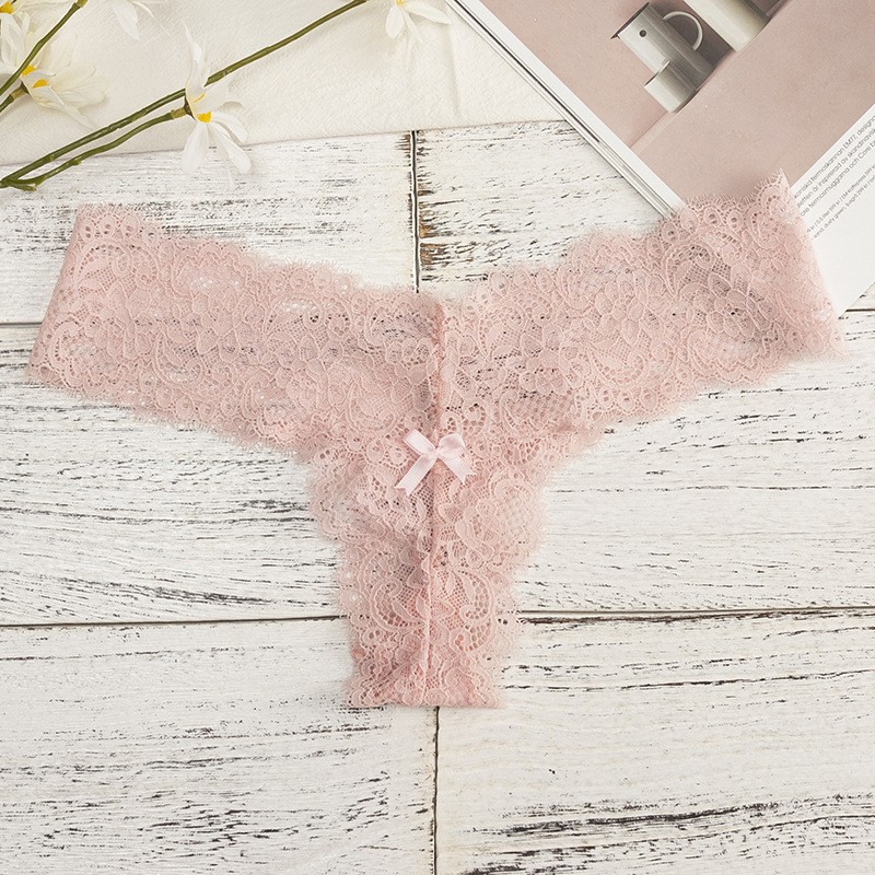 5 Pack Lot Sexy Womens Lace Panties Thongs Underwear See Through Briefs Lingerie