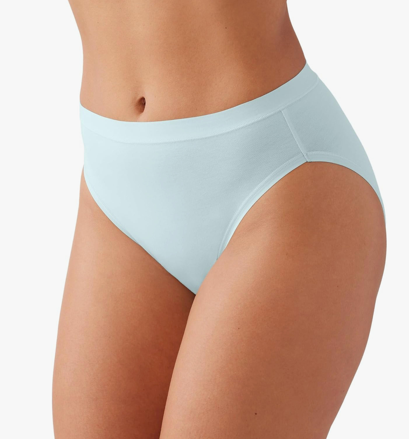 Wacoal SMALL (Size 5) Understated Cotton Hi-Cut Panty NWOT 879362 Pastel Blue