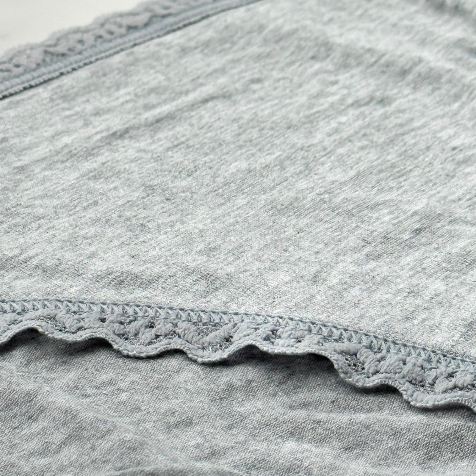 Victoria’s Secret Lace-Trim Lace-Waist Bikini Panty Heather Grey SZ M