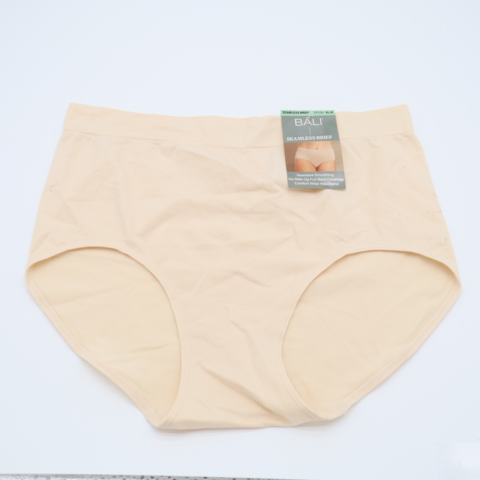 Bali One Smooth U All Over Smoothing Seamless Brief Panty Womens XL/8 Beige